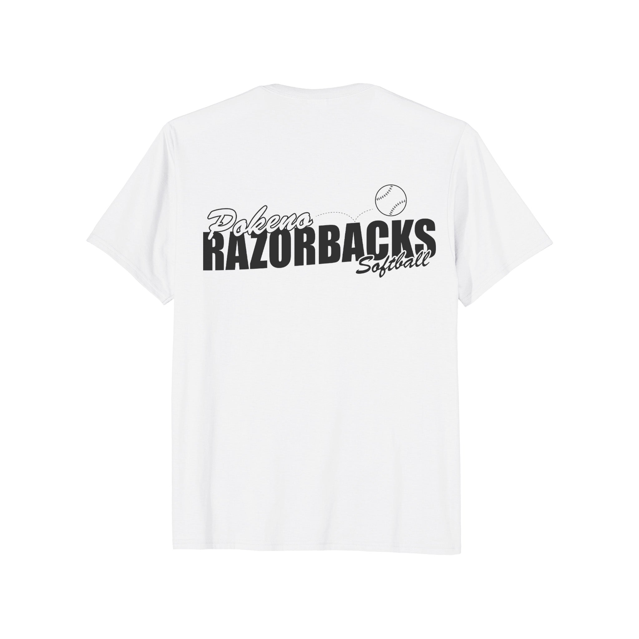 Razorbacks Tee (White) - Pokeno Softball